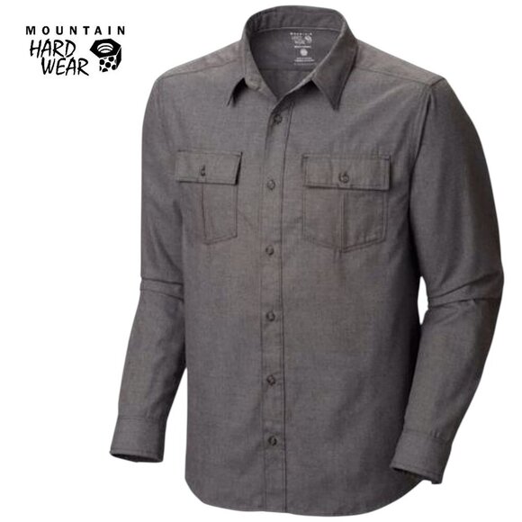 MOUNTAIN HARDWEAR grey Frequentor hiking button-up shirt large - Picture 2 of 14